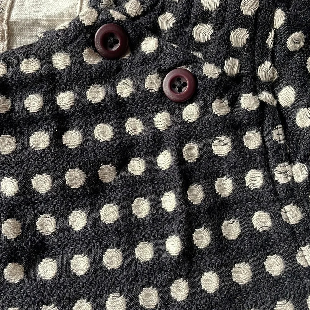 Ace & Jig black spring polka dot linen blend babydoll dress mini XS - Picture 5 of 5